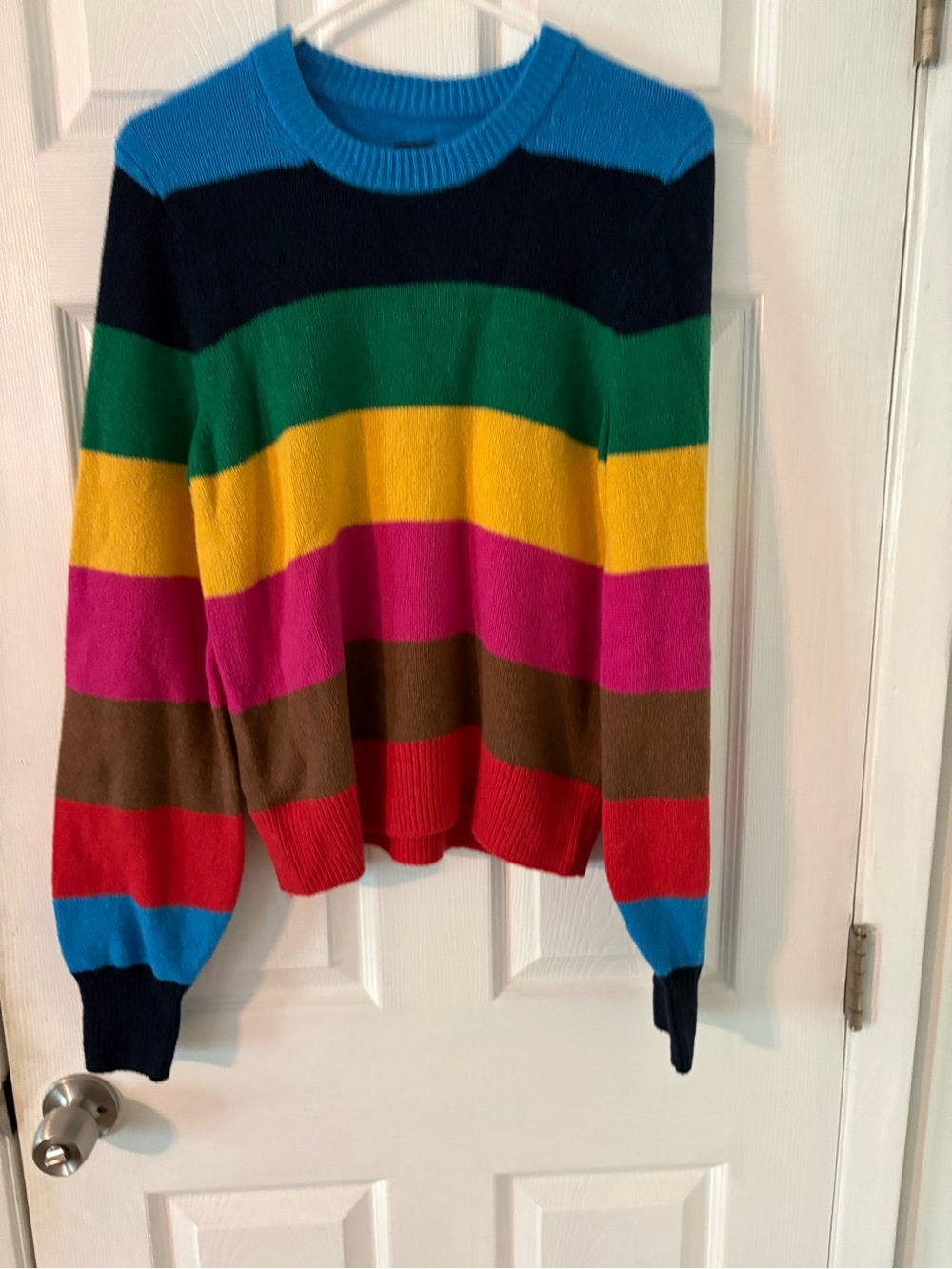 GAP Rainbow Stripe Sweater Colorblock Knit Crewneck Small - Picture 8 of 9